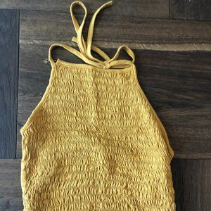 Yellow Halter Tie Neck tube top